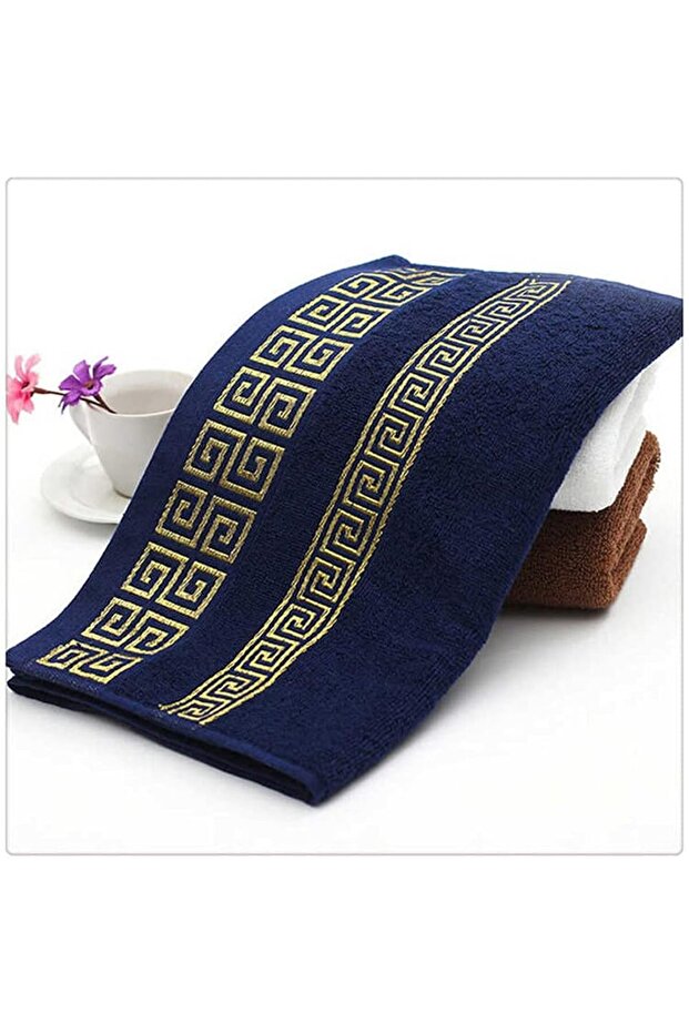 Cotton 3PCS Towel Set Bathroom Geometric Pattern Bath Towel for Adults Face Hand Towel