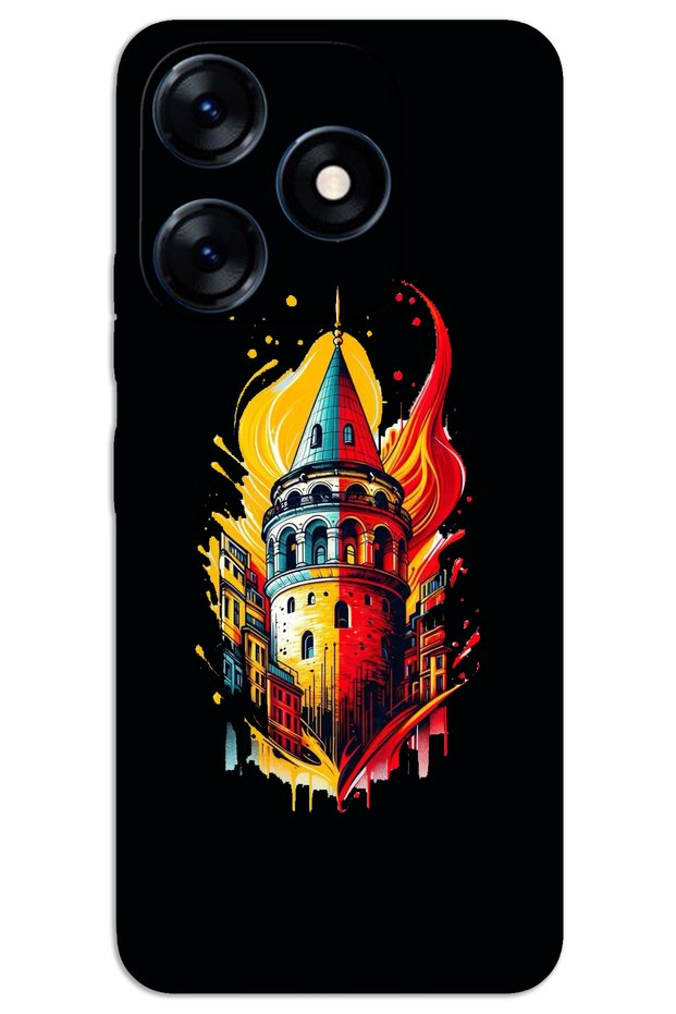 Tecno Spark 20 Case Hd Pattern Printed Back Cover - Yellow Red Galata