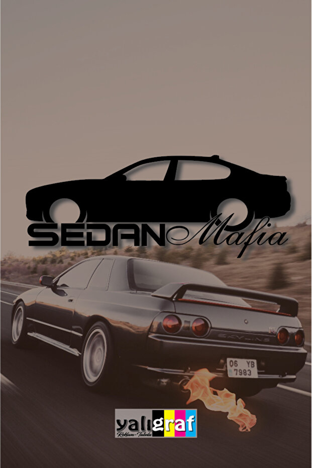 Sedan Mafia Auto Sticker 20X8 cm