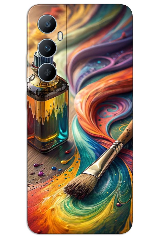 Realme C65 Case Hd Pattern Printed Back Cover - Brush Palette