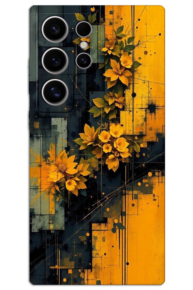 Samsung Galaxy S25 Ultra Case Hd Pattern Printed Back Cover - Yellow Flowers