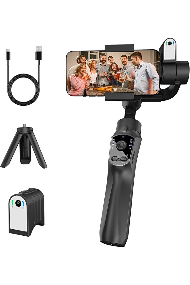 3-Axis Gimbal Stabilizer for iPhone 16 15 14 13 12 11 Pro Max Samsung s23 s22 A54 Android Smartphone - 1
