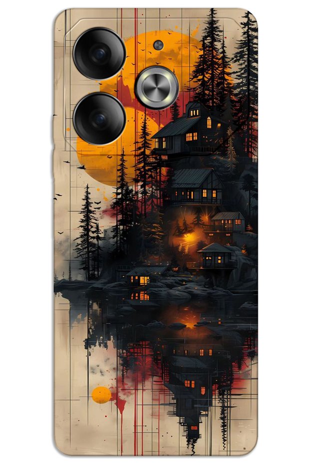 Tecno Pova 6 Pro Case Hd Pattern Printed Back Cover - Wooden Houses