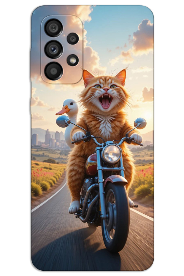Samsung Galaxy A32 Case Hd Pattern Printed Back Cover - Crazy Cat