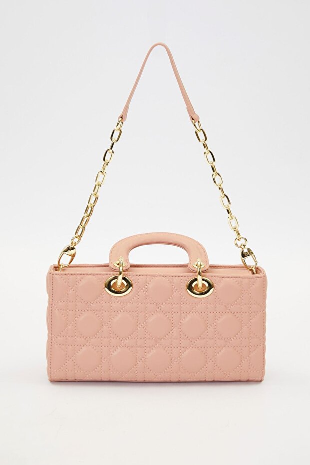 K.Pink Rectangular Model Handbag with Accessories - 7