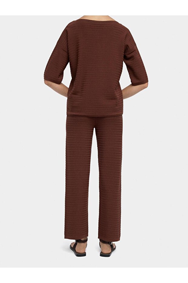 Fitilli Örme Kısa Kollu Kazak - 4