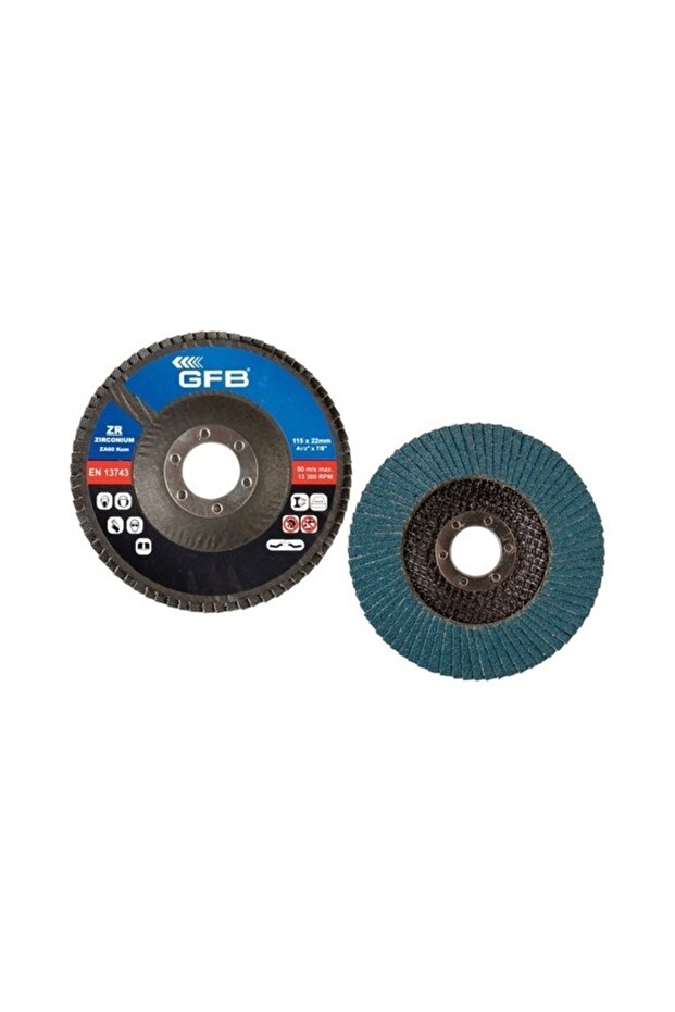 10 ADET - Zirkonyum Flap Disk Zımpara 115 MM 80 Kum - 1