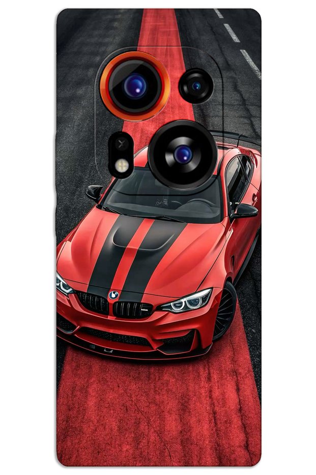 حافظة هاتف Tecno Phantom X2 Pro ذات غطاء خلفي مطبوع بنمط HD - أحمر BW