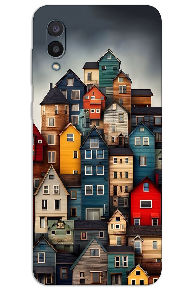 Samsung Galaxy A02 Case Hd Pattern Printed Back Cover - Colorful Houses