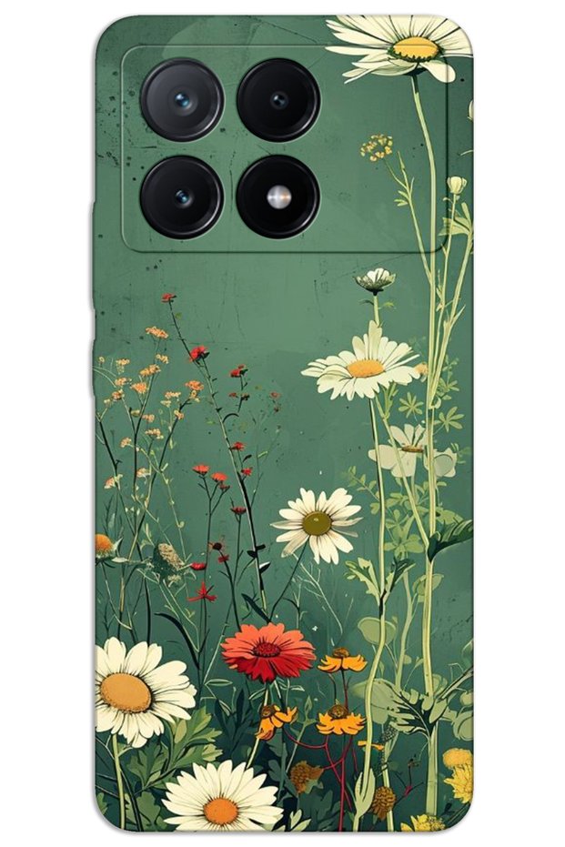 حافظة هاتف Xiaomi Poco X6 Pro ذات غطاء خلفي مطبوع بنمط HD - ديزي أخضر