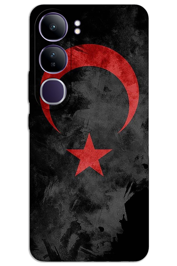 Vivo V40 Lite Case Hd Pattern Printed Back Cover - Black Flag