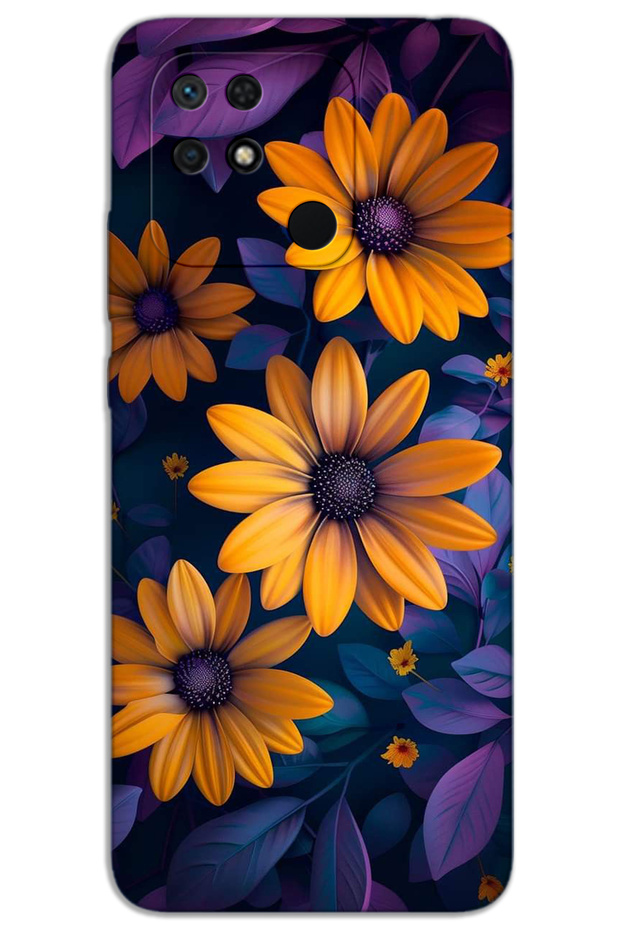 Xiaomi Poco C40 Case Hd Pattern Printed Back Cover - Yellow Flower