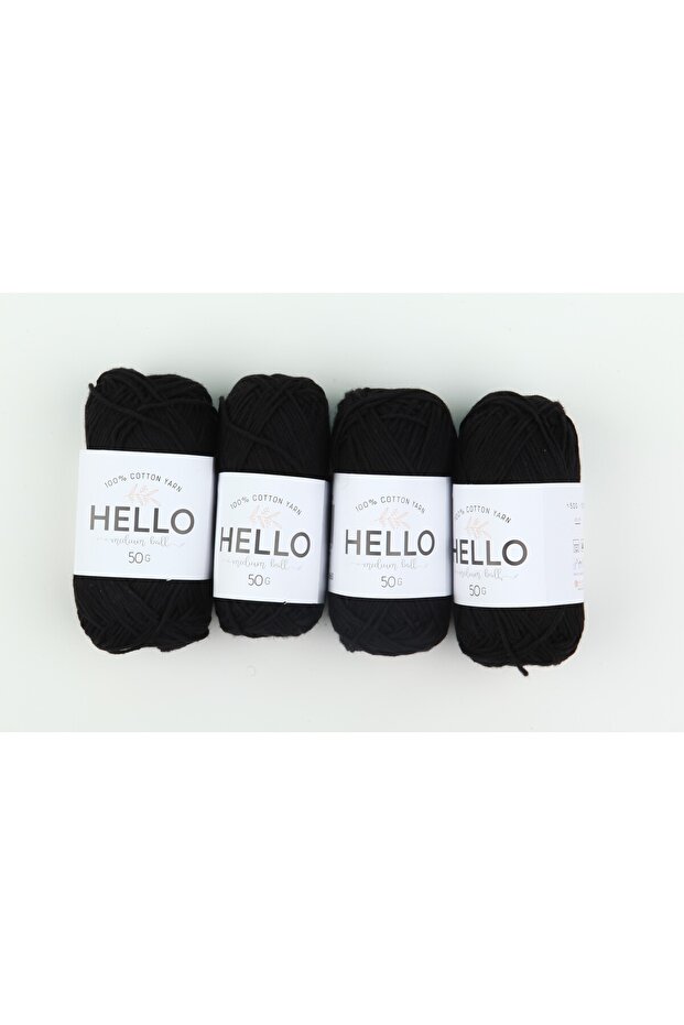 50g Black Knitting Yarn 4 Piece Set