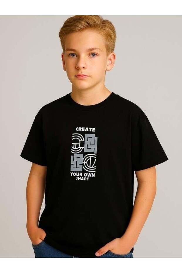 Boy's Create Written Cotton T-Shirt
