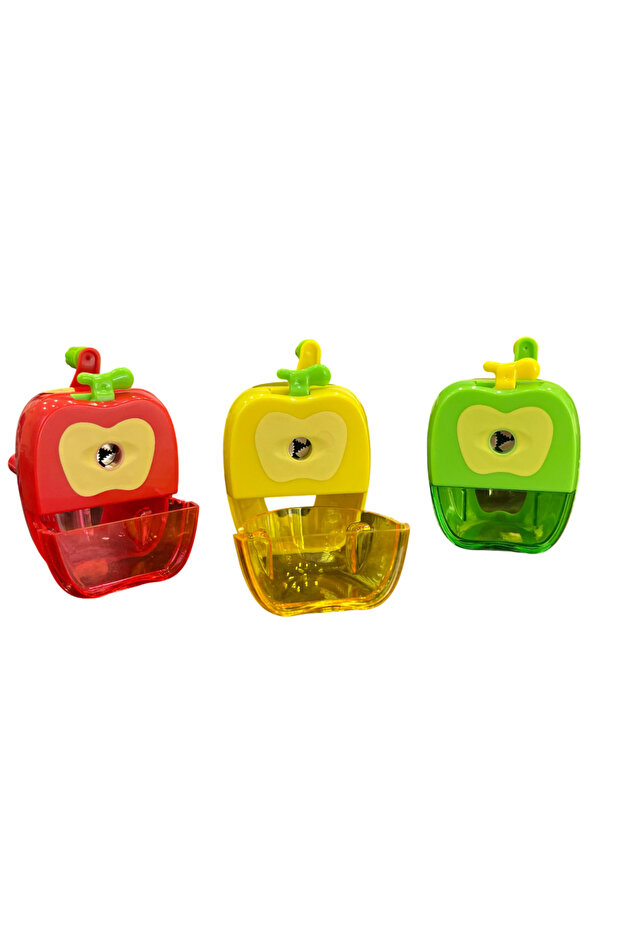 مبراة أقلام صغيرة بأكمام منقوشة على شكل تفاحة - 2