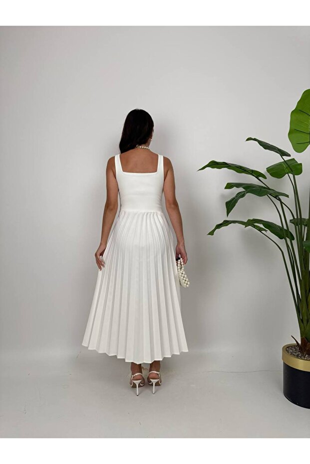 pliseli elbise - 2