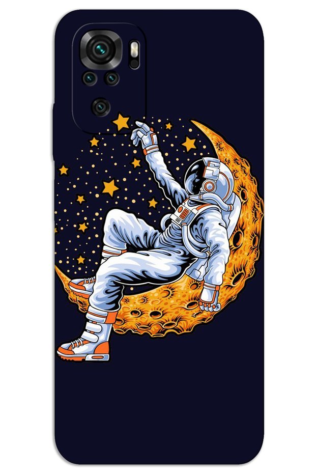 غطاء خلفي مطبوع بنمط HD لهاتف Xiaomi Redmi Note 10 - Astronaut Moon