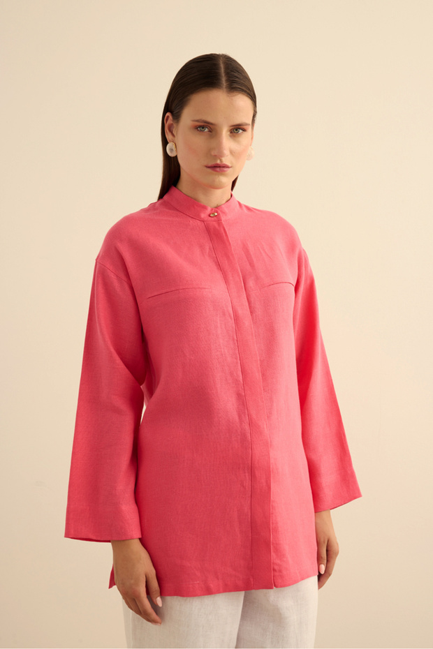 Hakim Yaka Keten Gömlek - 2