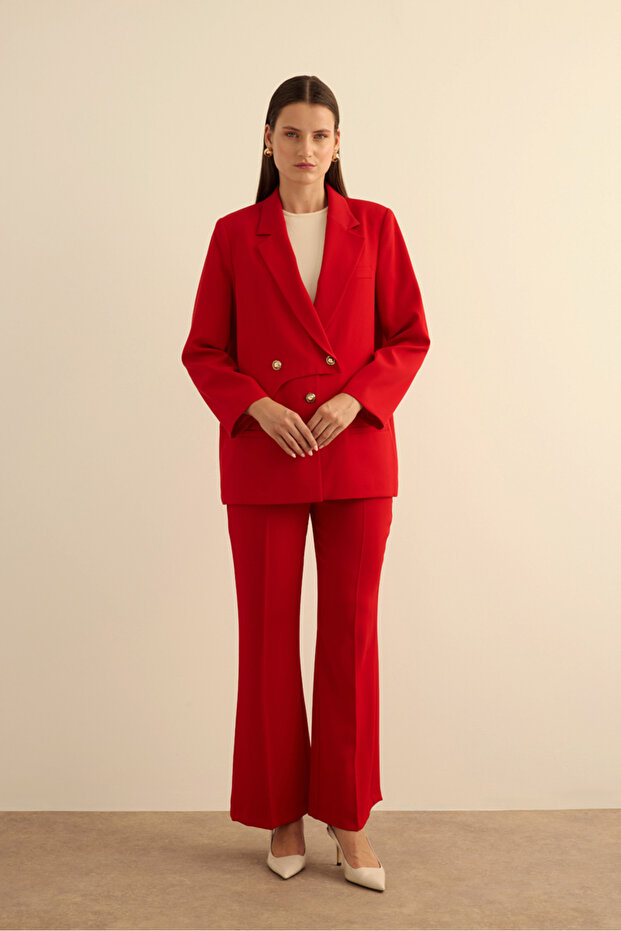 İspanyol Paça Dokuma Pantolon - 1