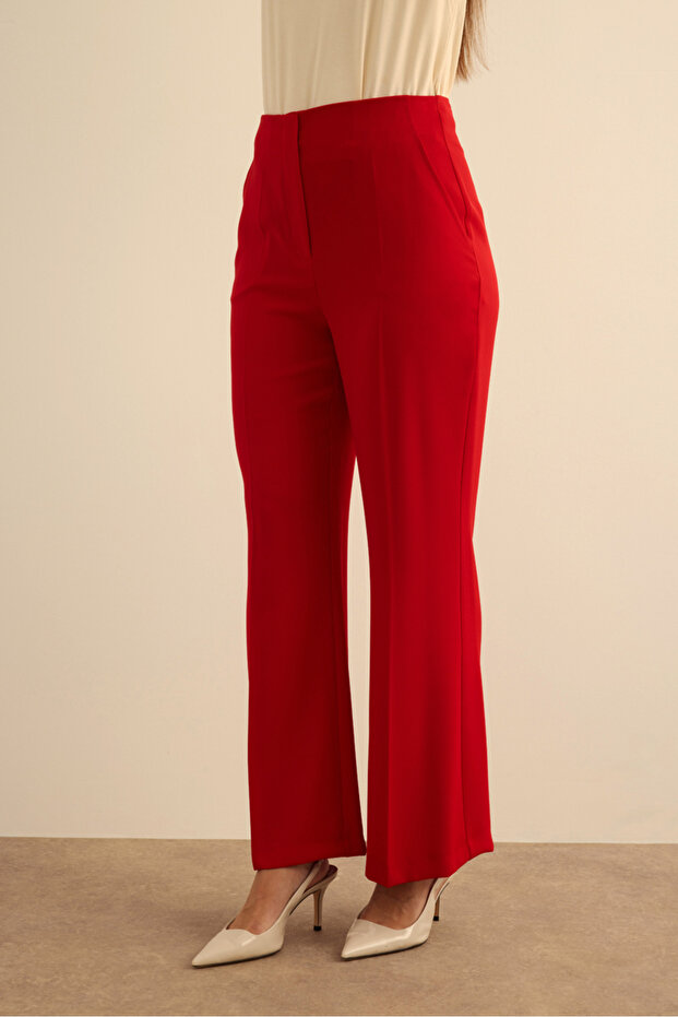 İspanyol Paça Dokuma Pantolon - 5