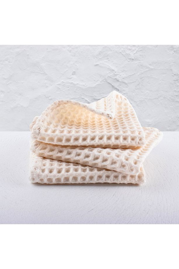 Lüks Mutfak Havlusu 3 Adet - Yüksek Kalite, 100% Pamuk, 30x30 cm, Waffle Dokuma Washcloth Havlu - 2