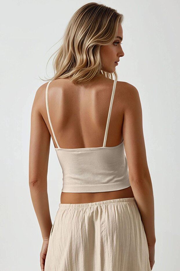 Fitted Crew Yaka Basic Tank Top - 5