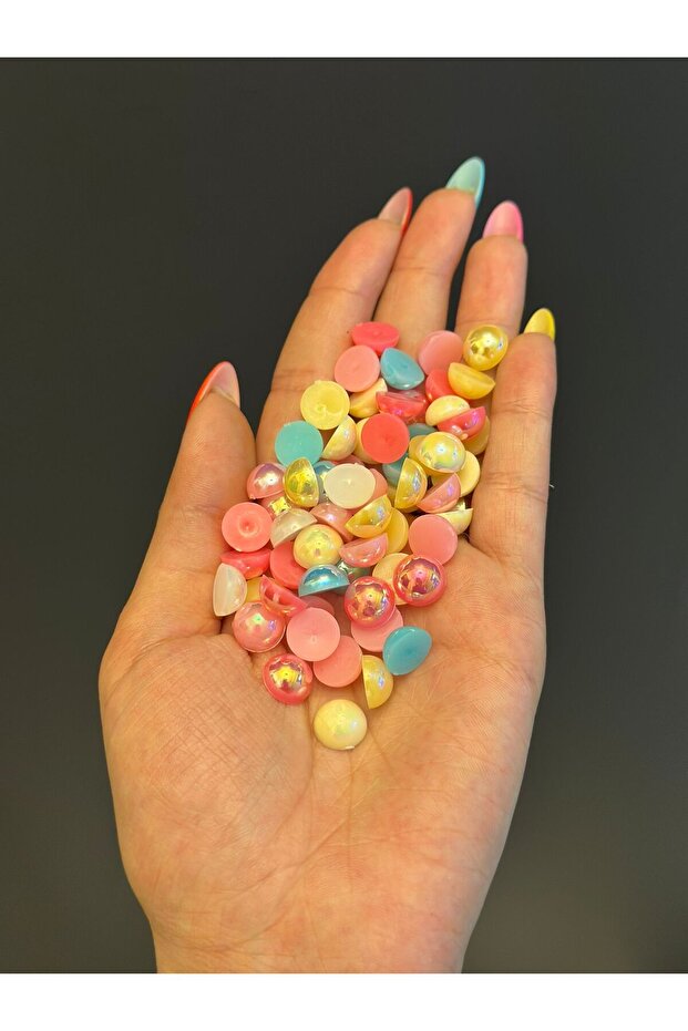 60 Pieces Colorful Glue Beads Set 1 cm