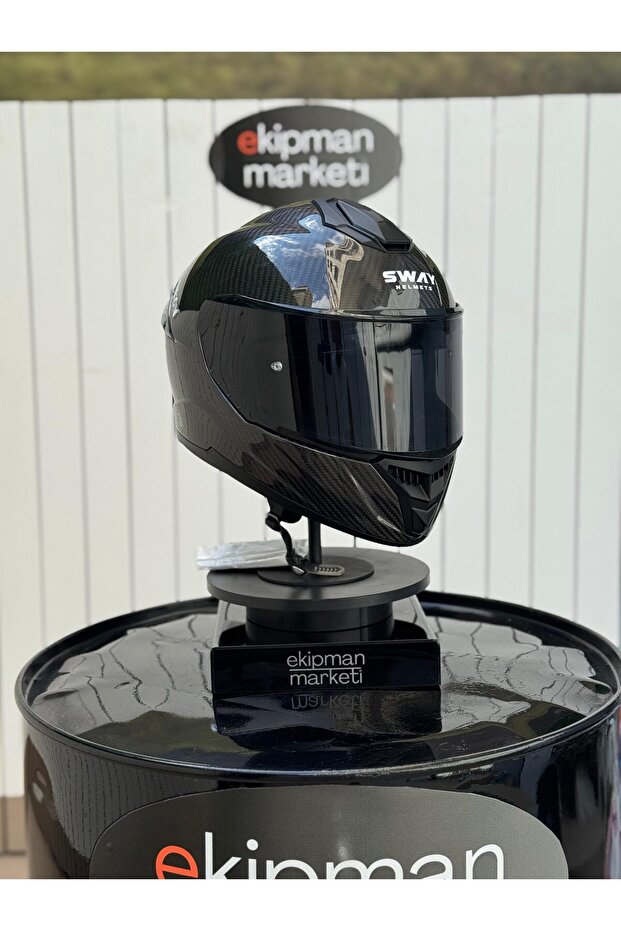 CARBON FİBER FULFACE KASK DÜZ DESEN - 6