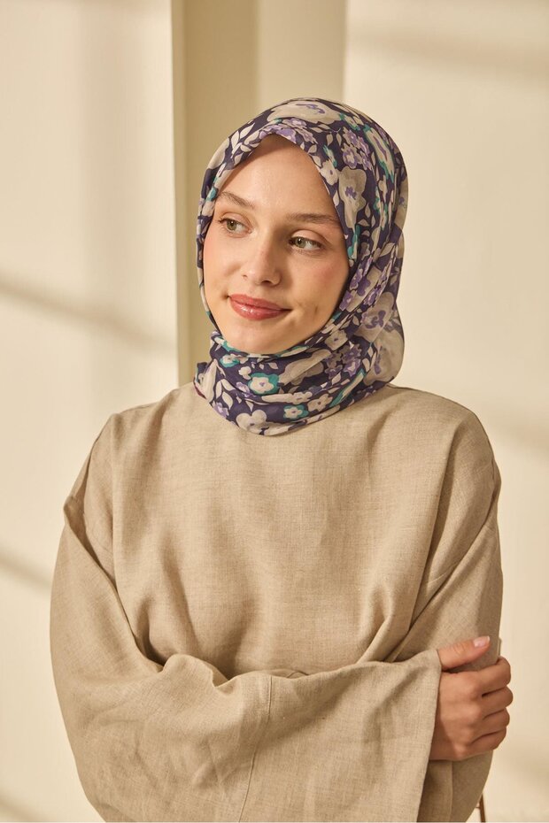 Mine Desen Soft Pamuk Eşarp - 3