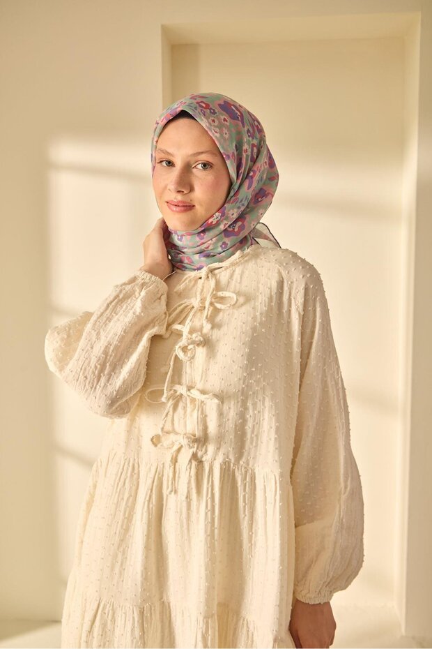 Mine Desen Soft Pamuk Eşarp - 3