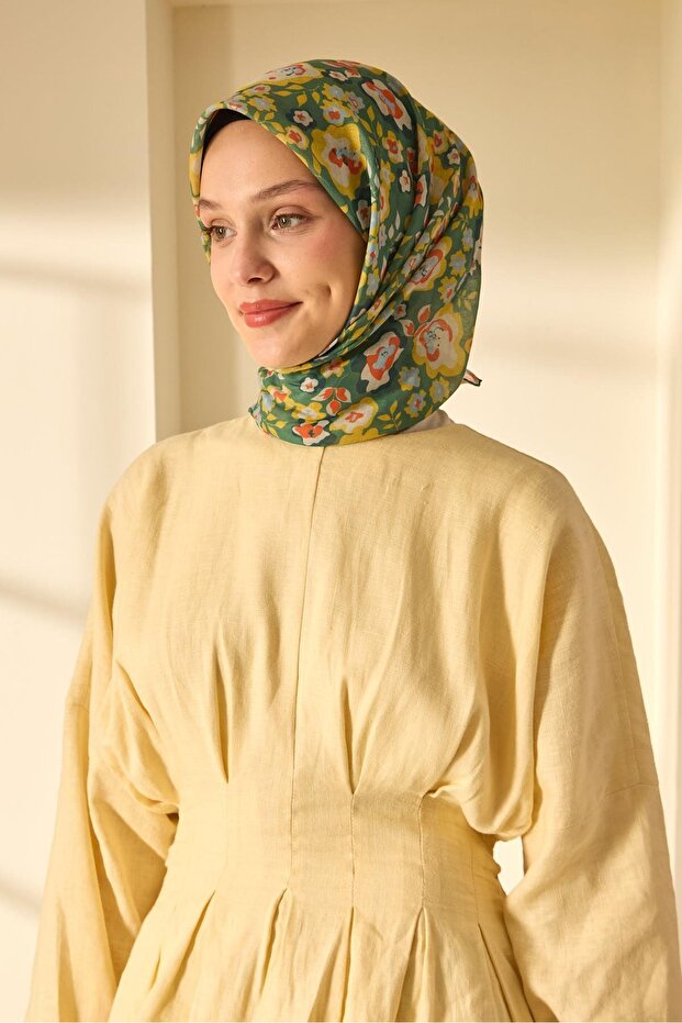 Mine Desen Soft Pamuk Eşarp - 1