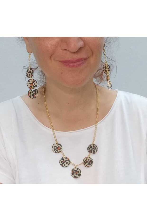 Leopar Pullu Şık Takı Seti