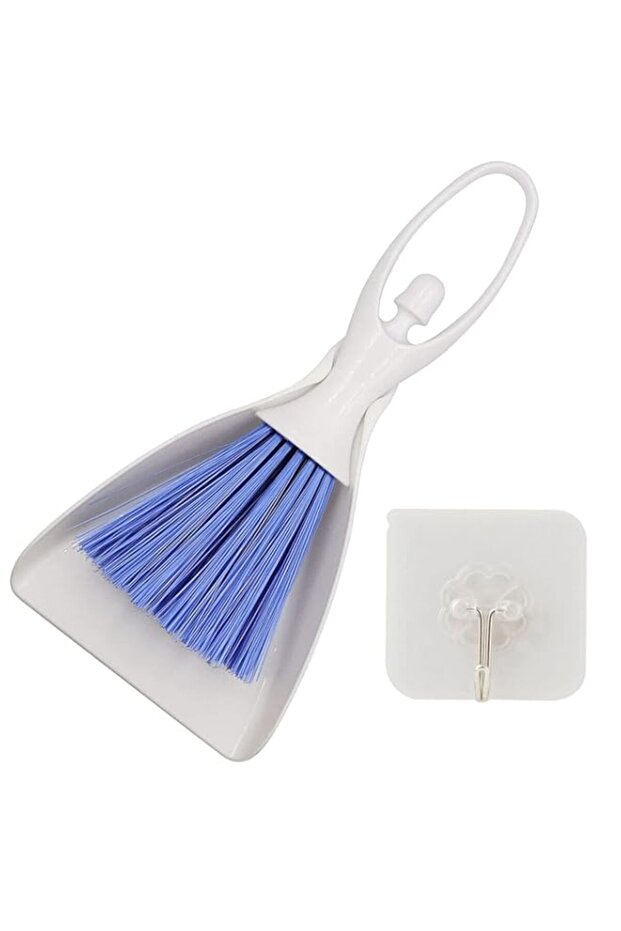 REVHQ Hand Broom and Dustpan Set, Mini Dustpan Brush Nesting Tiny Cleanning Whisk Broom, Hand Broom with Ergonomic Grip Handle, for Desk, Keyboard, Car Cleaner Tools Set 2 in 1