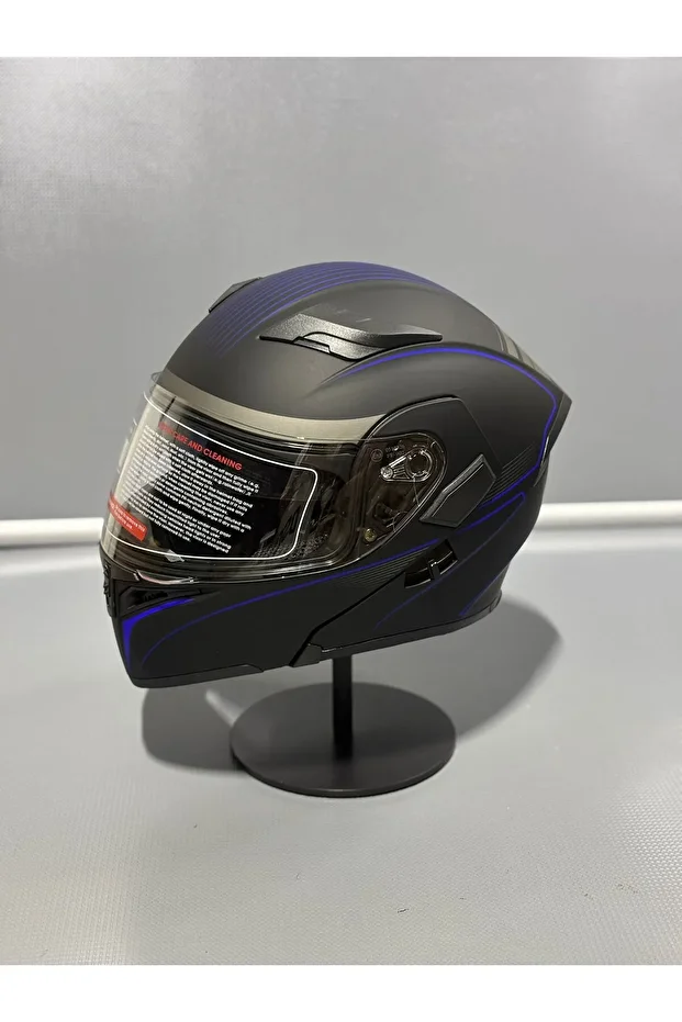 Jk-902 Güneş Vizörlü Çene Açılır Kask H8 BLUE - 2