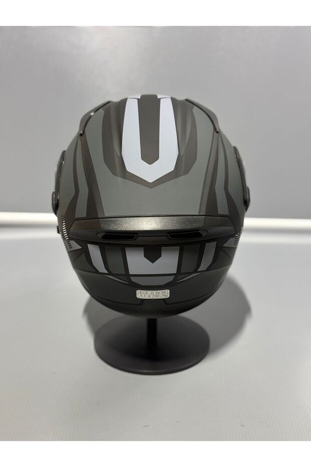 Jk-902 Güneş Vizörlü Çene Açılır Kask H1 GREY - 6