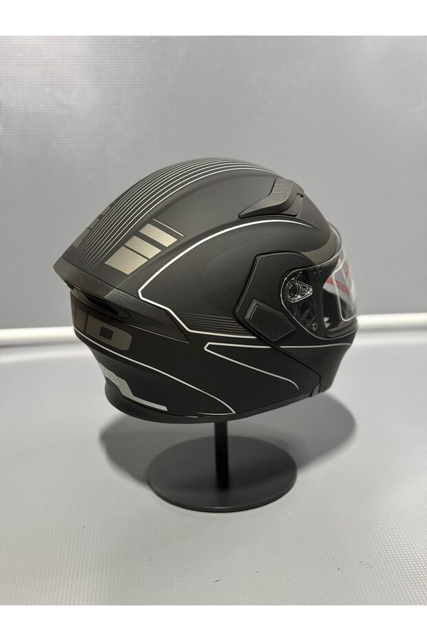 Jk-902 Güneş Vizörlü Çene Açılır Kask H8 GREY - 6