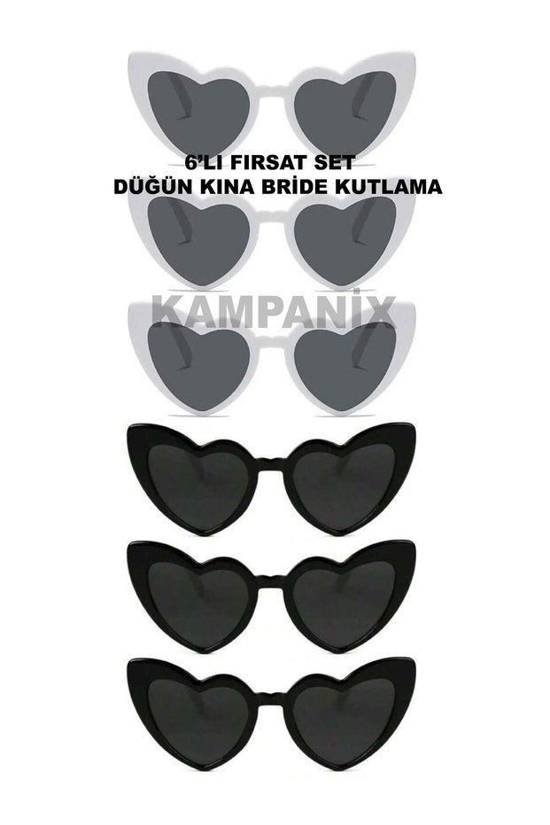 Heart Bridal Eyeglasses 6-Piece Opportunity Set Bridesmaid Wedding China Party Celebration Bride to Be