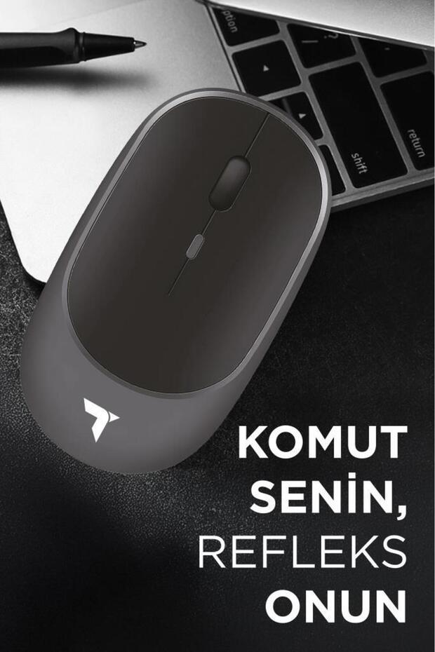 TM-16 Gri Kablosuz Çift Modlu Sessiz Mouse Fare - 3