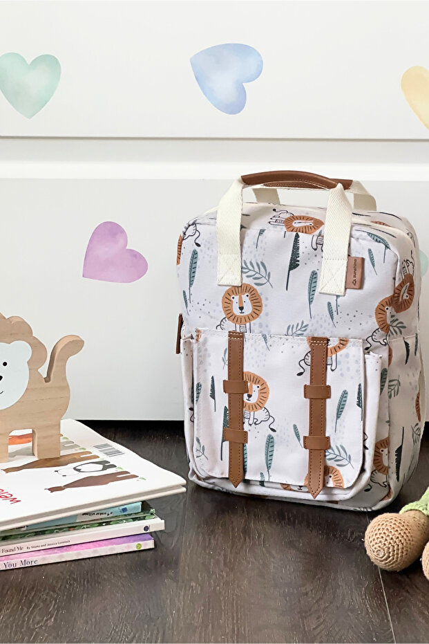 Lion Pattern Kindergarten Nursery Daily Use Children's Backpack Baby Bag