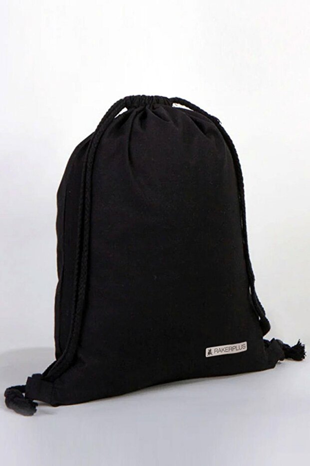 Black 35X40 cm Unisex Raw Cloth Drawstring Backpack Shoe Bag