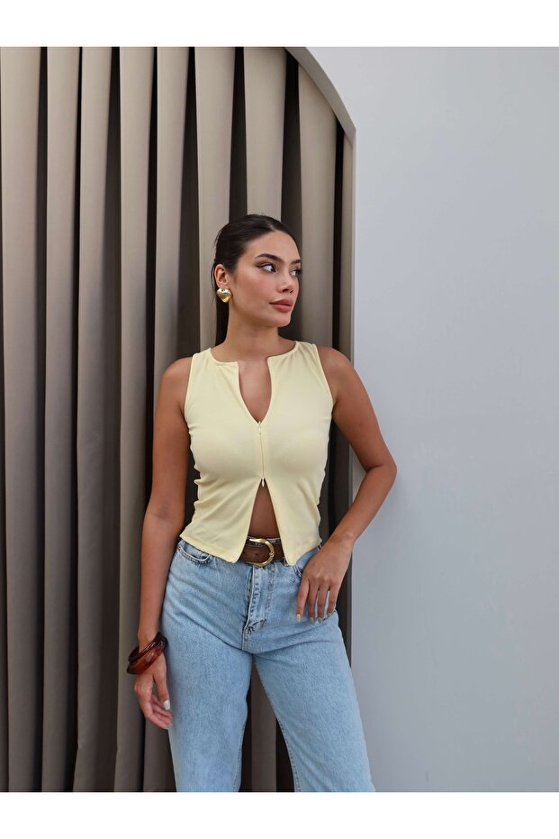 Çift Fermuarlı Bluz - 5