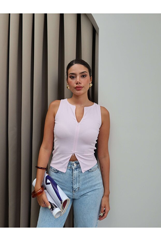 Çift Fermuarlı Bluz - 3