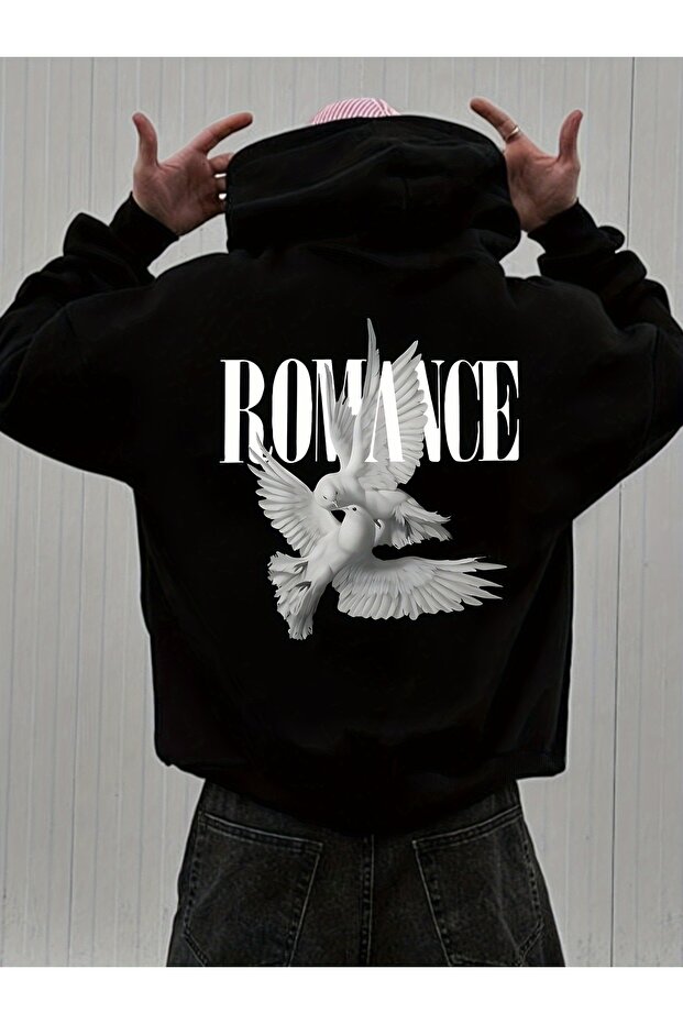 Unisex Romance Sirt Detailed Printed Oversize Sweatshirt