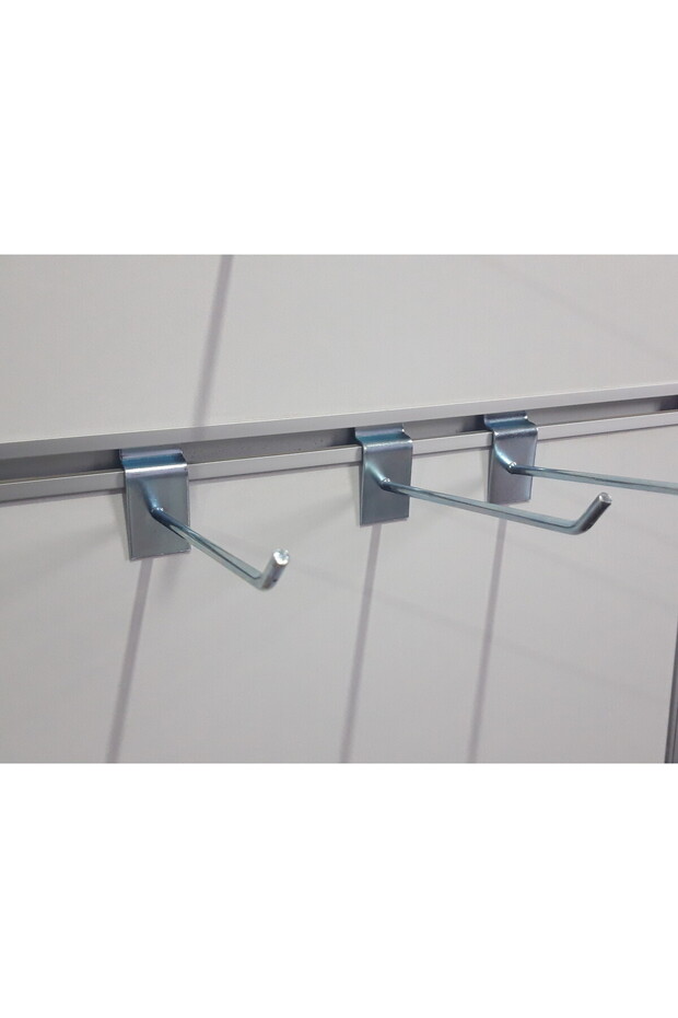 Nurtakı 200 Pieces Shelf Reyon Channel Hook Bujiteri Steel Rod Hanger 20 cm