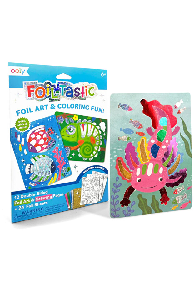 Комплект за рисуване с фолио - Страхотни животни - 3