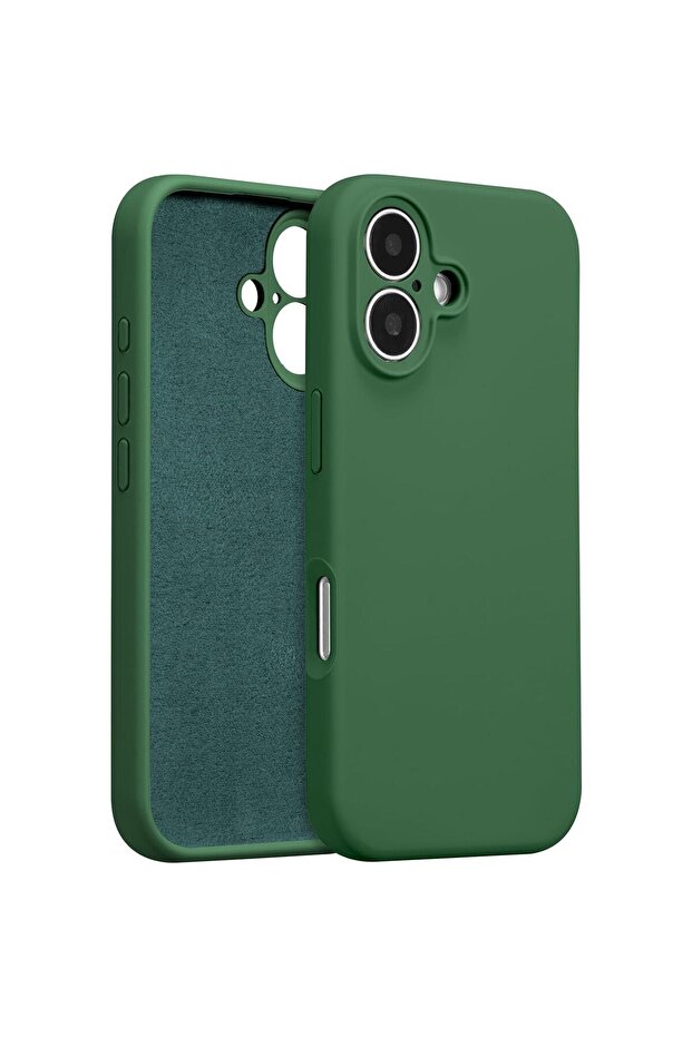Protective Case for iPhone 16, Liquid Silicone, Green - 4
