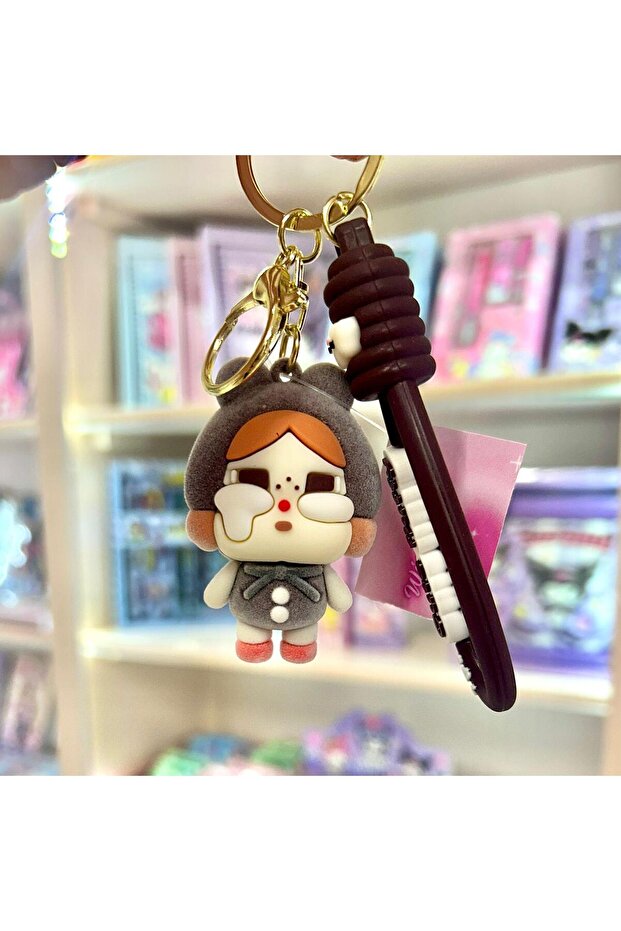 Cry Baby Gray Silicone Keychain - 1