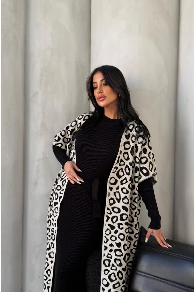 Leopard Pattern Poncho Set - 8