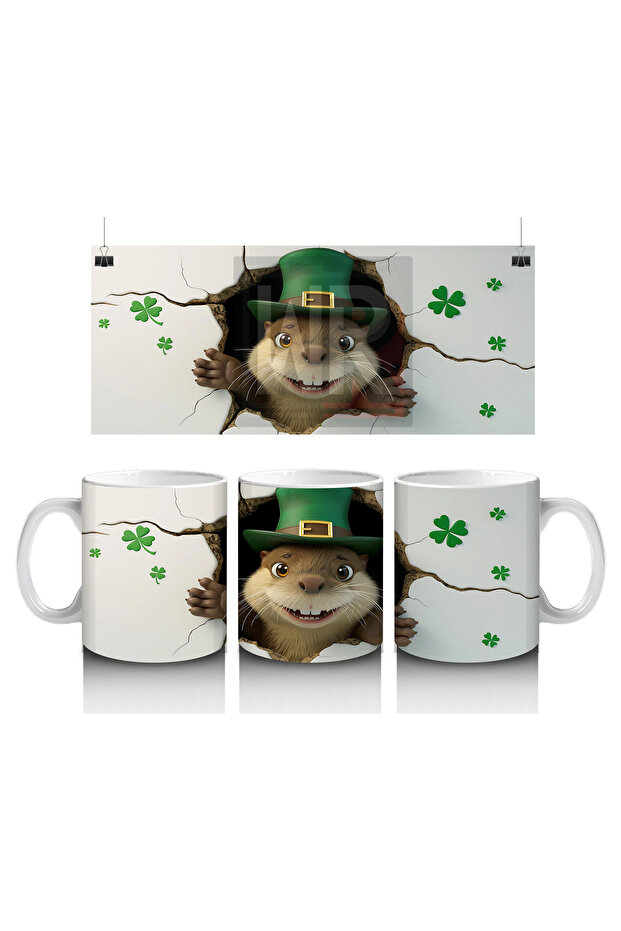 فأر على شكل برسيم – كوب قهوة مطبوع - 1