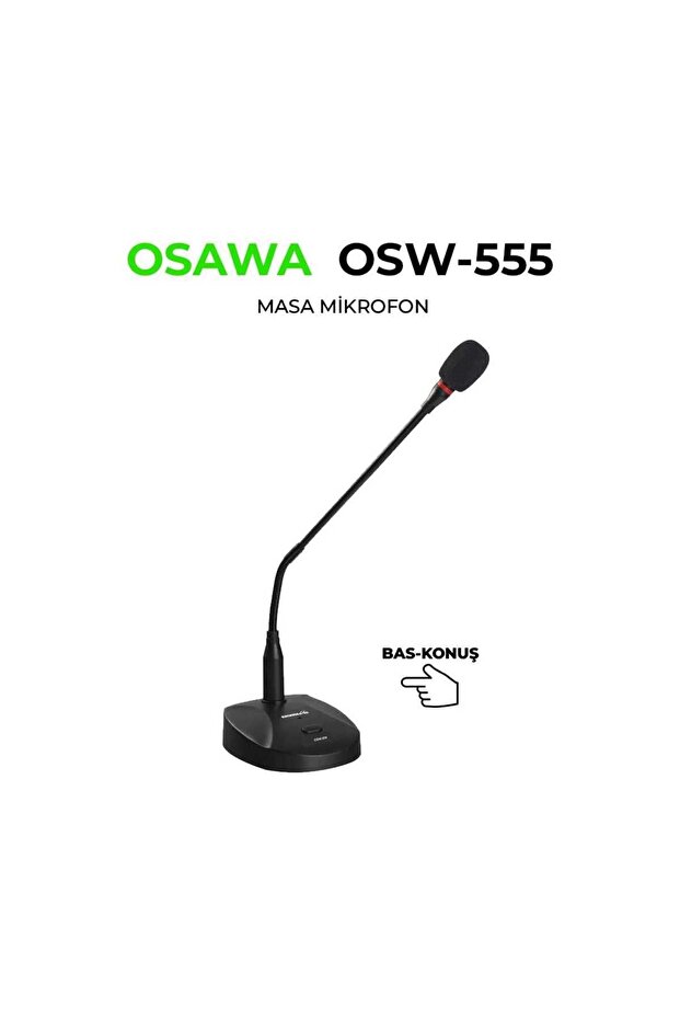 OSW-555 Işıklı Konferans Mikrofonu (Bas Konuş) - 1